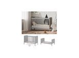 VitaliSpa Gitterbett Babybett Kinderbett Tobi Kombinationsbett umbaubar Weiß