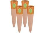 Relaxdays 4xTONSPITZEN , Hellbraun , Keramik , 6x23x6 cm , Gartenzubehör, Gartenpflege, Bewässerung
