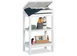 Relaxdays Badregal , Weiß , Holz , 46x76.5x29.5 cm , Badezimmer, Badezimmerregale, Badregale
