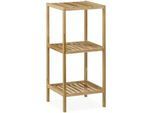 Relaxdays Badregal , Hellbraun , Holz , 35.5x80x35.5 cm , Badezimmer, Badezimmerregale, Badregale