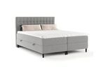 Maison de Reve Boxbett Divine Grau 140/200 cm , Textil , Buche, Kiefer , H3 , Höhe ca. 19 cm , 140x200 cm , Oeko-Tex® Standard 100, FSC 100%, Made in Eu , Schlafzimmer, Betten, Boxspringbetten