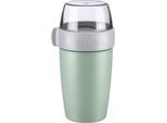 Mehrwegbecher WESTMARK, grün, B:9,4cm H:19cm, Lebensmittelaufbewahrungsbehälter, Frischhaltebox Frischhaltedose, Joghurt-, Müsli-, Lunchbehälter, To Go, 200 + 500 ml, Made in Germany