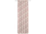 Vorhang ADAM "Wave" Gr. 3, bunt (rot, natur, rosa), B:142cm H:225cm, Jacquard, Baumwolle, Leinen, Gardinen, Vorhang, aus Leinen und Bio-Baumwolle