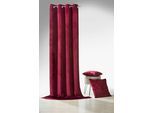 Vorhang WECKBRODT "Valentin" Gr. 1, rot (rubinrot), B:135cm H:245cm, Sablé, Polyester, Gardinen, Vorhang, Velour, Samt-Optik, blickdicht, Unifarben, Gardine, Store
