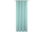 Vorhang ADAM "Uni Collection", blau (helltürkis), B:142cm H:355cm, Baumwolle (Bio-Baumwolle), Gardinen, Vorhang, Blickdichter aus 100% Bio-Baumwolle