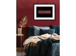 Bild QUEENCE "COLOGNE LIGHTS", rot (farbe rahmen: schwarz, farbe bild(er): rot), B:50cm H:40cm, Acrylglas, Holz, Papier, Bilder, Bild, HD Premium Poster-Druck inkl. Holzrahmen