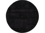 Teppich CARPETFINE "Ava Viskoseteppich", schwarz, H:13mm Ø:160cm, Viskose, Teppiche, Teppich, Seidenoptik, leichter Glanz, Wohnzimmer