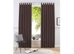 Vorhang MY HOME "Raja" Gr. 3, braun, B:140cm H:225cm, Polyester, Recyceltes Material, Gardinen, Vorhang, 2er-Set, Bestseller, einfarbig, modern, pflegeleichte Mikrofaser
