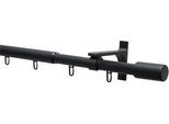 Gardinenstange GARDINIA "Gardinenstangen Set Thasos", schwarz (schwarz, matt), Ø:19mm, Aluminium, Gardinenstangen, Gardinenstange, mit Bohren, Schrauben, Wandmontage, Aluminium