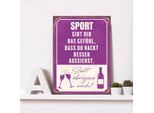 queence Metallbild »Sport« Getränke Schriftzug Schriftzüge Sprüche Sprüche & Texte 1 Stk. tlg. Stahlschilder