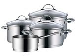 Kochtopf WMF "Provence Plus 4-teilig", silber (edelstahlfarben, transparent), Töpfe, Kochtopf