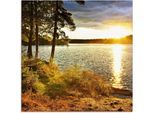 Glasbild ARTLAND "Sonnenuntergang über See Algonquin Park", bunt (farbe bild(er): bunt), B:30cm H:30cm, Bilder, Glasbild, in verschiedenen Grössen