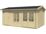 Gartenhaus LASITA MAJA "WREXHAM", beige (naturbelassen), Fußboden im Gartenhaus, ohne Dacheindeckung, Massivholz, Gartenhäuser, Gartenhaus