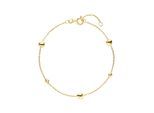 Armband JOBO "Herz Kugel", gold (goldfarben), Armbänder, Damen, 19cm, Silber 925 (Sterlingsilber), Armband, 925 Silber vergoldet 19 cm