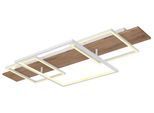 GLOBO LIGHTING LED Deckenleuchte "VANNI", weiß, Leuchten, Deckenlampe/Wohnzimmer/Schlafzimmer/modern/Holz, LED Deckenleuchte