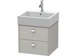 Duravit Brioso Waschtischunterbau BR415201007 484x459mm, Betongrau Matt, 2 Auszüge, Griff Chrom