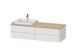 Duravit Happy D.2 Waschtisch-Unterschrank HP4973L3939 40,8 x 160 x 55 cm, 4 Schubkästen, für Aufsatzbecken, links, nordic weiß seidenmatt