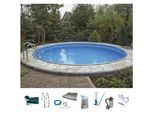 Rundpool MY POOL BWT, weiß (weiß, blau), H:120cm Ø:350cm, Schwimmbecken, Rundpool, inkl. umfangreichem Zubehör für den Volleinbau