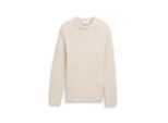 TOM TAILOR Herren Strickpullover mit Strukturmix, weiß, Meliert, Gr. M
