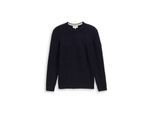 TOM TAILOR Herren Strickpullover mit Strukturmix, blau, Meliert, Gr. M