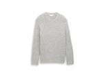 TOM TAILOR Herren Strickpullover mit Strukturmix, grau, Meliert, Gr. M