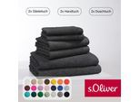 Handtuch Set S.OLIVER "s.Oliver, Premium Qualität, 600 gr/m²", schwarz, 6 Stk., Walkfrottier, Walkfrottier, Obermaterial: 100% Baumwolle, Handtuch-Sets, 2 Gästetücher 30x50, 2 Handtücher 50x100, 2 Duschtücher 70x140