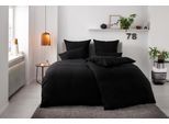 Bettwäsche MY HOME "Desner", schwarz, B/L: 155cm x 220cm, 1 Stk., 1 Stk., Microfaser, B/L: 80cm x 80cm, 2 Stk., Microfaser, Obermaterial: 100% Polyester, Bettwäsche, Bettwäsche, Premium Qualität, 100 % Polyester, sehr weich, uni, ab 135x200 cm
