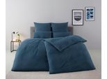 Bettwäsche MY HOME "Desner", blau, B/L: 240cm x 220cm, 1 Stk., 2 Stk., Microfaser, B/L: 80cm x 80cm & 80cm x 80cm, 3 Stk., Microfaser, Obermaterial: 100% Polyester, Bettwäsche, Bettwäsche, Premium Qualität, 100 % Polyester, sehr weich, uni, ab 135x200 cm