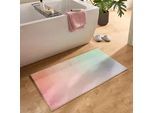 Badematte GINO FALCONE "Ariella GF-154", bunt (multi pastell), H:7mm, Polyester, Badematten, Badematte, Badteppich, bedruckt, modernes Design, Farbverlauf, weich & kuschelig