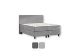 Emma Classic Boxspringbett V2 160x200 cm - dunkelgrau - Füße Holz - Kopfteil klassisch