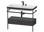 Duravit Happy D.2 Plus Möbelwaschtisch-Kombination HP4743E8080 97,5 x 49 cm, 2 Hahnlöcher, graphit supermatt, mit Metallkonsole