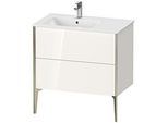 Duravit XViu Waschtisch-Unterschrank XV44860B122 81x48x59,4cm, 2 Auszüge, Becken links, champagner matt, weiß hochglanz