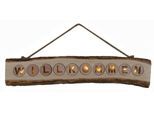 NÄVE LED Dekolicht "Willkommen", beige (natur), Ø 60cm H: 12cm, Leuchten, Schriftzug "Willkommen", 2xAA Batterien, incl. Aufhängung/Jute