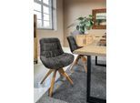 Esszimmersessel GUTMANN FACTORY, grau (anthrazit), B:55cm H:84cm T:60cm, 100% Polyester, Sessel, Esszimmersessel
