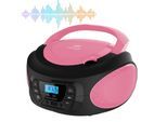 Cyberlux Tragbarer CD-Player Kinder Radio CD/MP3 USB Boombox pink