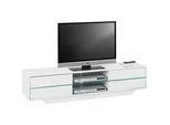 Tv-Element , Weiß Hochglanz , Holzwerkstoff , 1 Fächer , 4 Schubladen , A , 160x36x40 cm , Kabeldurchlass , Babymöbel & Kindermöbel, Kinderzimmer & Jugendzimmer, Phonomöbel