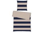 Tom Tailor Wendebettwäsche , Sandfarben, Dunkelblau , Textil , Streifen , 155x220 cm , pflegeleicht , Heimtextilien, Bettwäsche & Leintücher, Bettwäsche, Wendebettwäsche