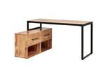 Livetastic Schreibtischkombination , Schwarz, Akaziefarben , Holz, Metall , Akazie , vollmassiv , Holz , 115x76x145 cm , Stauraum , Büromöbel, Schreibtische, Schreibtischkombinationen