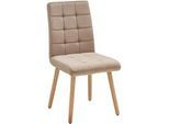 Mid.you Stuhl , Taupe, Eichefarben , Holz, Textil , Eiche , vollmassiv , rund , 46x91x61 cm , Esszimmer, Esszimmerserien