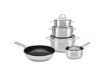 Homeware Profession. Kochtopfset , Schwarz, Edelstahlfarben , Metall, Kunststoff , 5-teilig , 16 cm,20 cm,16 cm , 4 l,2,5 l,1 l,1 l , Lfgb , backofengeeignet,backofengeeignet , Kochgeschirr, Töpfe, Topfsets
