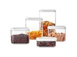 Mepal Vorratsdosenset , Klar, Weiß , Kunststoff , 5-teilig , 0.425 l , 14.7x27.5x23 cm , BPA-frei , Deckel mit Sichtfenster, lebensmittelecht, stapelbar , Küchenzubehör, Vorratsbehälter, Vorratsdosen