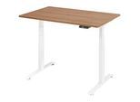Venda Schreibtisch , Weiß, Nussbaumfarben , Metall, Holzwerkstoff , rechteckig , Kufe , 80x64.5-129.5x120 cm , höhenverstellbar , Büromöbel, Büromöbel-Sets & Büromöbel-Serien, Büromöbelserien