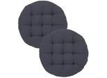 Stuhlkissen , Textil , 2-teilig , Uni , Oeko-Tex® Standard 100 , Heimtextilien, Wohntextilien, Sitzkissen