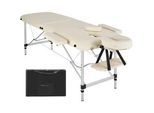 tectake Massageliege 2 Zonen, 210 x 95 x 89 cm,beige , Beige , Metall , 60x89x205 cm , Freizeit, Wellness, Körperpflege, Wohlfühlprodukte