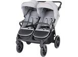 Jimmylee Zwillingswagen , Grau , Textil , 110x75x100 cm , EN 1888 , Federung, 5-Punkte-Gurt, Handbremse, abnehmbarer Schutzbügel , Baby on Tour, Kinderwagen, Geschwisterwagen & Zwillingskinderwagen