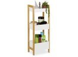 Relaxdays Badregal , Multicolor , Holz, Holzwerkstoff , 28x74.5x20 cm , Badezimmer, Badezimmerregale, Badregale