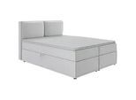 S-Style Möbel Boxbett Eclipse 160/200 cm Silber Luxusmicrofaser , Textil , Echtholz,Buche, Birke , Füllung: Polyetherschaumkern,Polyetherschaumkern , 160x200 cm , Blauer Engel, FSC Mix, Oeko-Tex®, Hergestellt in Europa , Schlafzimmer, Betten, Boxspringbetten