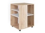 Vicco Rollcontainer Sonoma 59.4 x 52.6 cm , Sonoma Eiche, Weiß , Holzwerkstoff , Rechteckig , 59.4x72x52.6 cm , Arbeitszimmer, Container