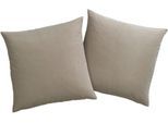 Dekokissen BRUNO BANANI "Lagan", grau (kitt, unifarben), B:40cm L:40cm, Polyester, Dekokissen_Sitzkissen_Kissenhüllen, 2-er Set, einfarbig, Kissenhüllen ohne Füllung, 40 x 40 cm