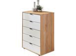 Schubkastenkommode WIEMANN "Cardiff Sideboard, Wäscheschrank, teilmassiv Erle, mit Schubladen", weiß (braun), B:60cm, Sideboards, Schubkästen inklusive Selbsteinzug und Dämpfung